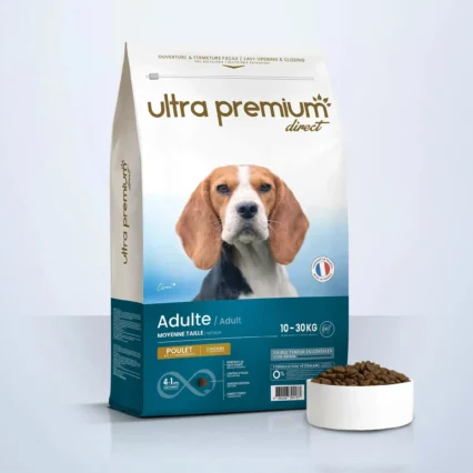 Chien adulte de taille moyenne 10 à 30kg Croquettes super premium – 12kg