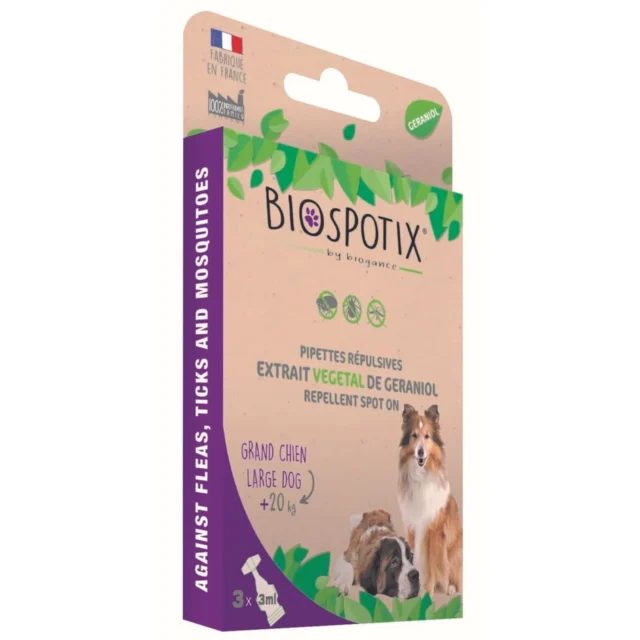 Biospotix Antiparasitaires Pipettes Répulsives Grand Chien - 3 X 3 Ml