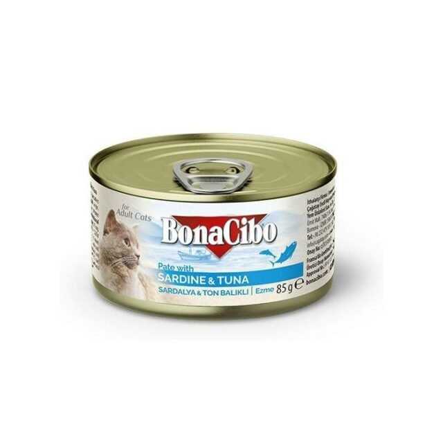 BonaCibo Adult Pâté de sardine et de thon pour chat 85g