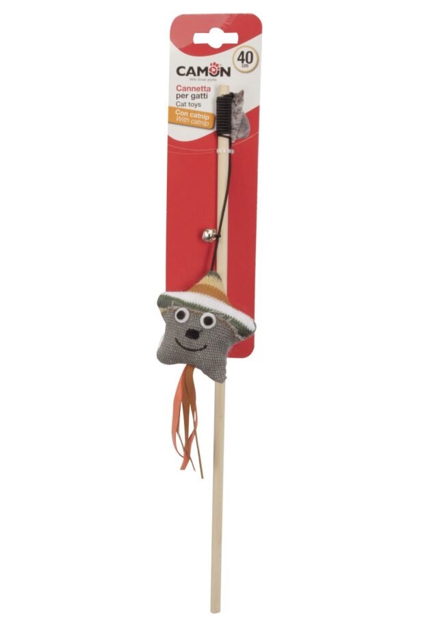 Cat toy with catnip - fishing rod with star