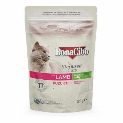 Pochon Bonacibo Chat Stérilisé Agneau Jelly 85gr