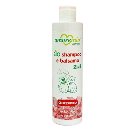 Amoremio Shampoing et après-shampoing 2 en 1 BIO Chlorhexidine 250ml