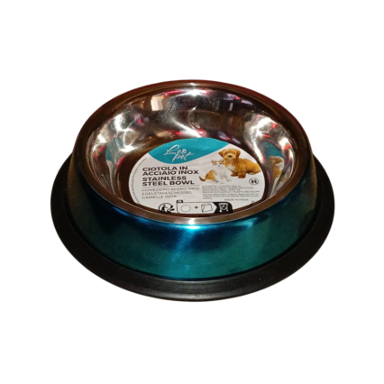 Leopet Bol antidérapant en inox bleu 250 ml.