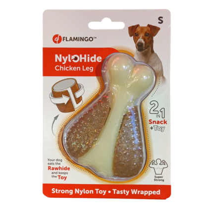 Jouet Nyl’O Hide Patte de poulet Avec peau de buffle avec goût de poulet 517604