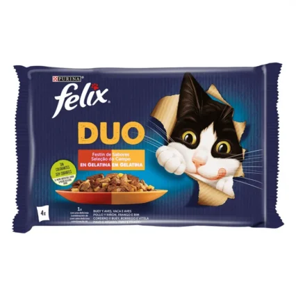 Felix Duo Festin de Saveurs en Gélatine pour Chats – 4x85g