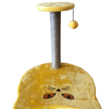 Petit arbre à chat jaune avec griffoir.