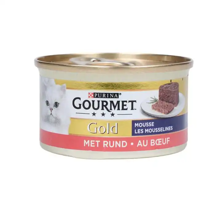 Pâtée pour chat - GOURMET GOLD - Pâté de bœuf - 85g - Texture onctueuse - Pour chat adulte