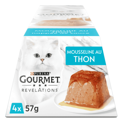 GOURMET® REVELATIONS® au Thon - Les Mousselines nappées de Sauce. 57g x 4
