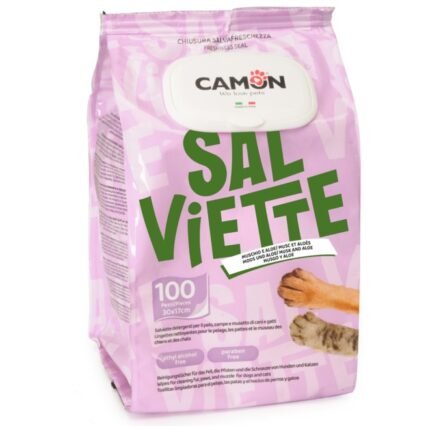 Lingettes nettoyantes Camon à l’Aloe Vera – Parfum Mousse Blanche – 100 pièces