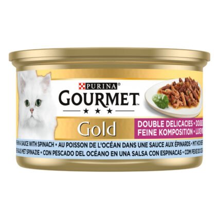 Gourmet Gold Luxury Mix au poisson de mer & aux epinards en sauce pour chat