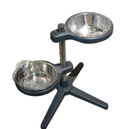 Double Gamelle Inox sur Pied Réglable