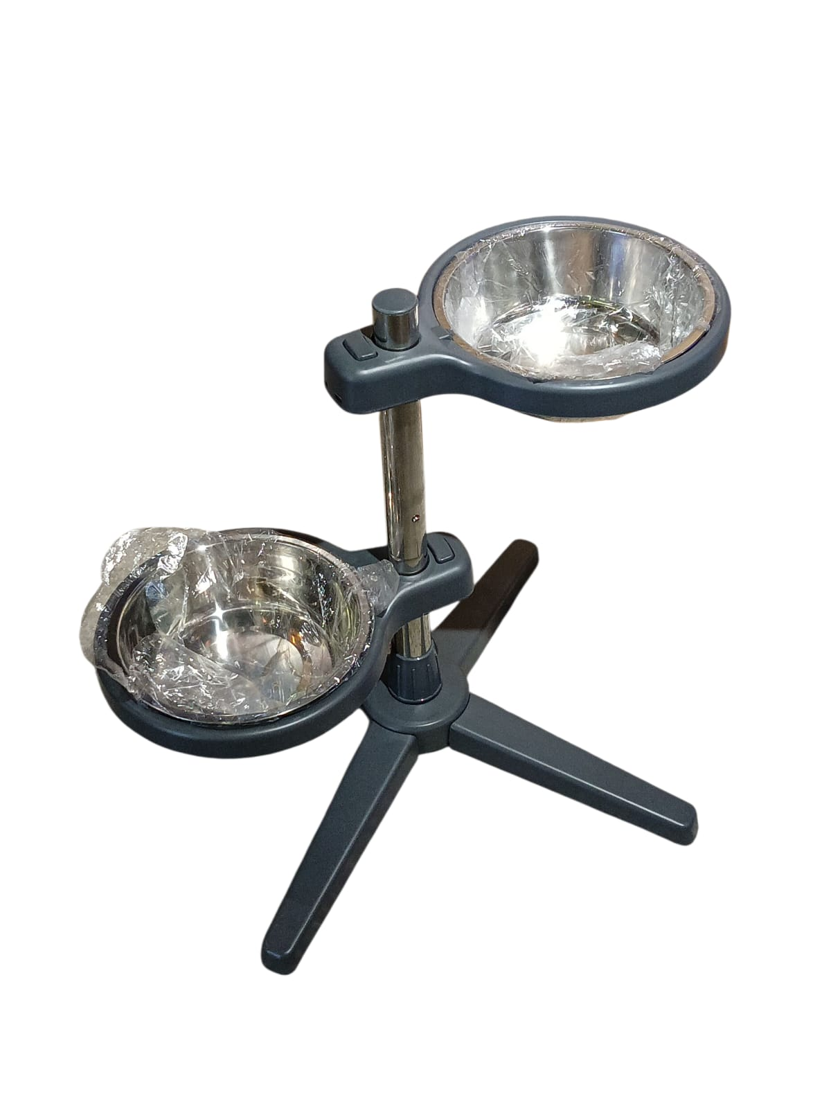 Double Gamelle Inox sur Pied Réglable