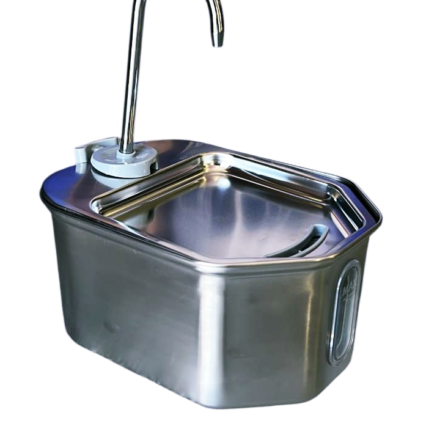 F03 fontaine à eau hexagonale en inox pour animaux
