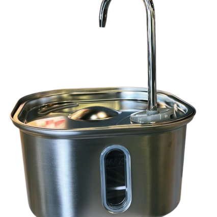 F04 fontaine à eau carrée en inox pour animaux