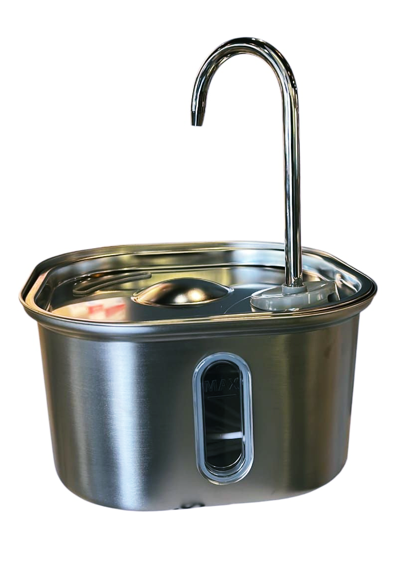 F04 fontaine à eau carrée en inox pour animaux